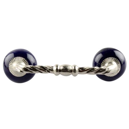 Navy Blue Ceramic Cut Bridge Handles